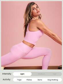 GLOWMODE Intertwine Tank Top Bra Low Impact Yoga Daily - Pink - View 5