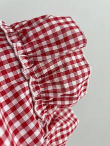 Sweetra Áo sơ mi nữ kiểu Mỹ Preppy kẻ caro hai mặt, phong cách thường ngày đa năng, dễ phối đồ, hàng mới về - Màu Đỏ Sâu - Xem 7