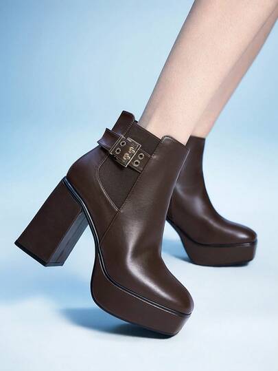 Sugerpunk Women's Side Zipper Design Casual Comfortable Short Boots, Versatile For Daily Wear