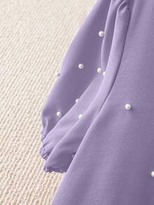 GlowEve Đầm hè nữ dệt đính cườm kiểu bong bóng, phong cách thường ngày. - Màu tím - Xem 3