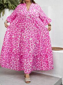 SHEIN CURVE+ Curve 尺码 US22 音乐节、海滨度假、波西米亚风复古碎花长裙、休闲沙滩装、感恩节、春夏秋冬皆宜、阿拉伯风情连衣裙、阿拉伯服饰、波西米亚风度假沙滩装、女士沙滩裙、沙滩度假装、沙滩必备单品、毕业典礼/下午茶派对连衣裙、夏季/乡村风/沙滩度假装/沙滩装/沙滩服饰 - 彩色 - 查看 5