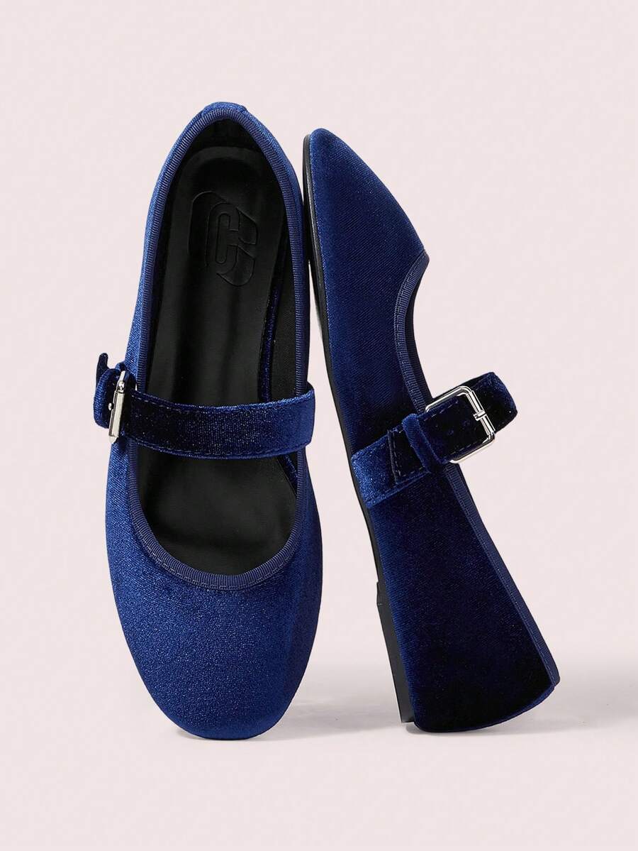 CUCCOO DOLLMOD Women's Casual Versatile Commute Simple Buckle Flats - Blue - View 1