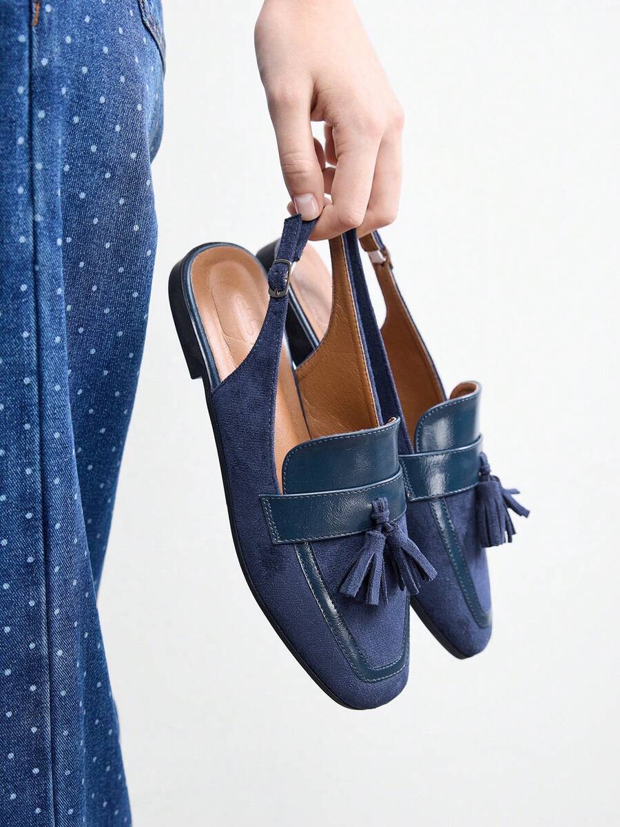 CUCCOO BIZCHIC New Summer Slip-On Loafers With Tassels, Casual Outdoor Sandals - Blue - View 1