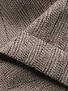 DAZY 男童条纹单排扣西装外套、短裤和领结套装 - 卡其色 - 查看 9