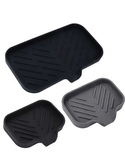 1 pieza Soporte de esponja de silicona para jabón en el fregadero de la cocina, bandeja para jabón de cocina, soporte para jabón para el fregadero de la cocina/baño, bandeja para jabón en el mostrador de la cocina, bandeja para esponja con drenaje