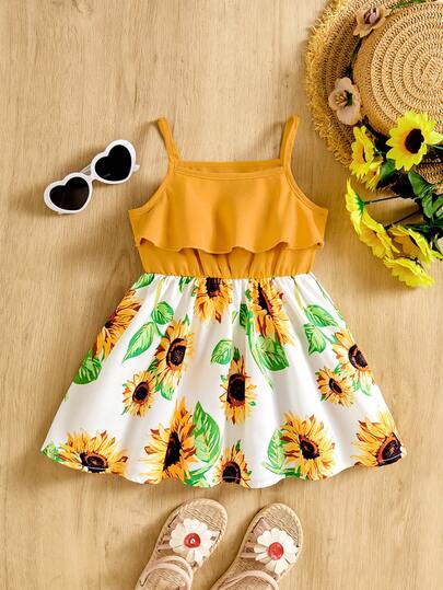 SHEIN 可爱卡通图案女宝宝夏季连衣裙