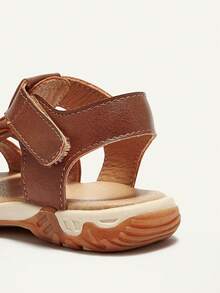 Cozy Pixies A Pair Of Summer-Style Closed-Toe Flat Sandals For Baby Boys: Fashionable, Versatile, Cute, Playful, Basic, Casual & Comfortable - Brown - View 7