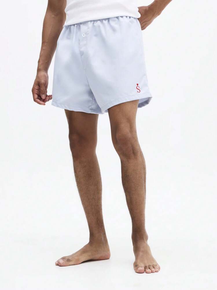 Woven Boxer Shorts With Elastic Waistband For Valentine's Day