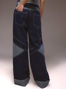 MUSERA Detail Dark Wash Denim Jeans Winter Cute Streetwear Going Out Casual Western Born Faded - Medium Wash - View 5