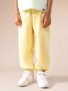 SUMWON 男童柠檬印花圆领短袖T恤配松紧腰束脚裤夏季休闲套装 - 黃色 - 查看 4