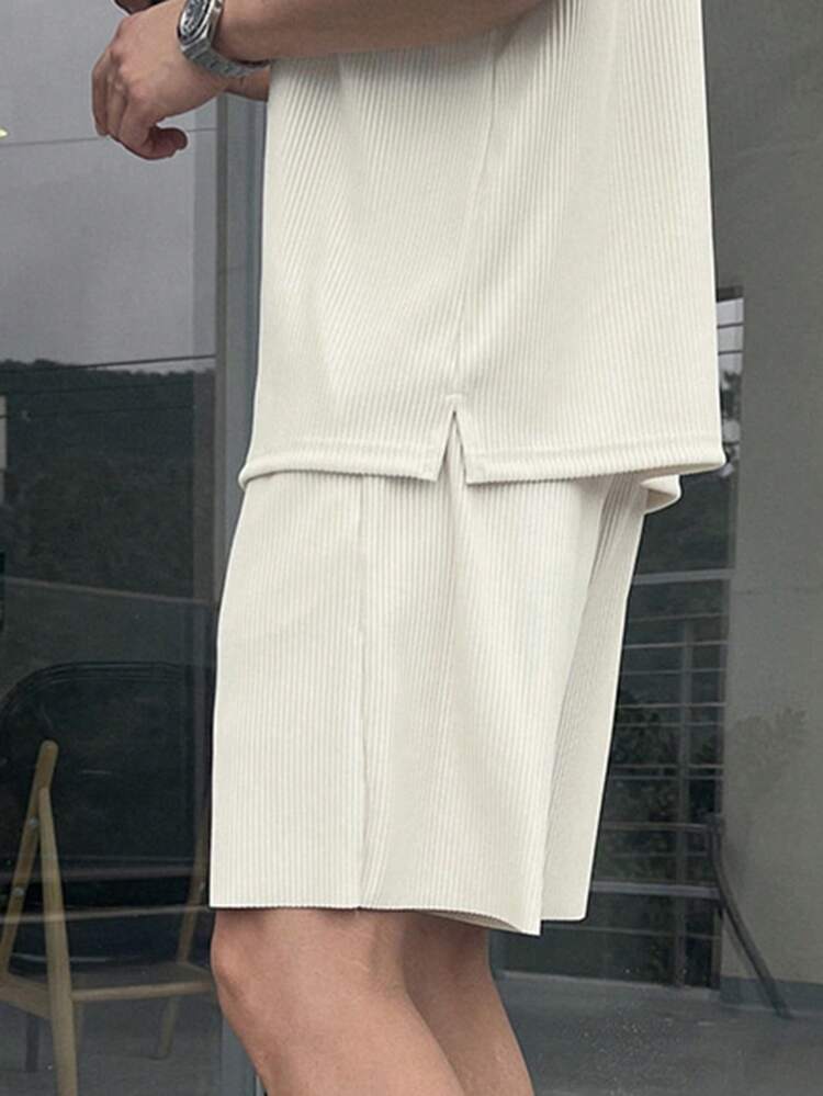 Apricot Color Sleeveless Tank Top Set For Men, Summer