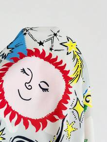 Soleia Women's Vacation Sun Face Print Tie Waist Cami Mini Dress - Multicolor - View 8