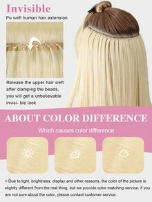 Double Invisible Glueless Remy Butterfly Weft Hair With Micro Beads Double PU Weft Hair Extensions Seamless Invisible Beaded Weft Extensions - S60 - View 5