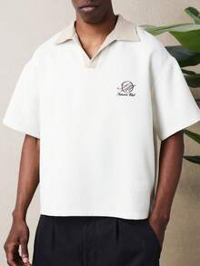 SUMWON Men's Knit Polo Shirt With Embroidered Logo Detail Short Sleeve Collared Top Summer Casual Business Smart Office Wear - Multicolor - View 4