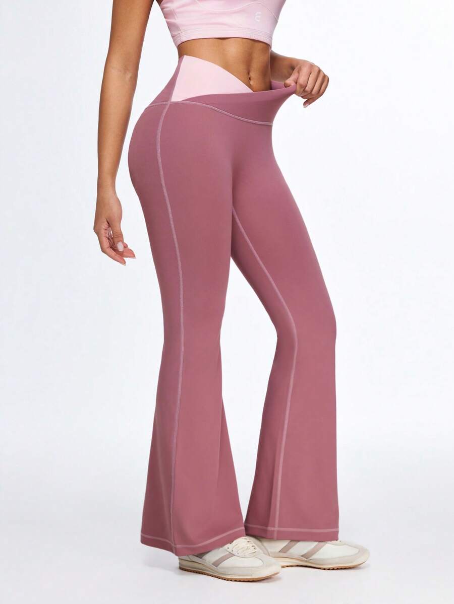 Eassivo Eassivo Women Sports Pants - Dusty Pink - View 1