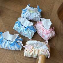 Joivida 1个蓝色格子抽绳纸巾袋 - 清新整洁的桌面收纳方案。 - 彩色 - 查看 10