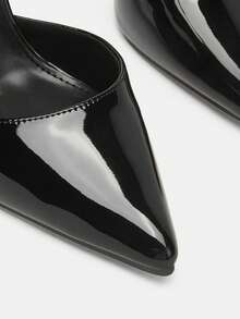 Glitzique Giày cao gót mũi nhọn màu đen 12cm gợi cảm và thời trang có quai thắt lưng và đinh tán trang trí, phong cách cổ tích đa năng dành cho nữ, mùa xuân/thu, dự tiệc - màu đen - Xem 11