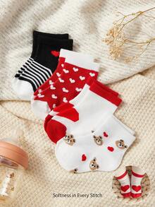 Cozy Pixies 4 Pairs Of Spring, Summer And Autumn Medium Tube Socks, Caring Student High Tube Socks, Children's Socks, Personalized Socks - Multicolor - View 1