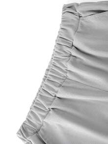 2 件青少年春季球休闲绅士单排扣灰色长袖衬衫搭配松紧腰斜口袋休闲裤套装，Vacaura 男孩装 - 灰色 - 查看 6