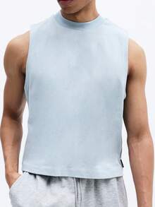 SUMWON Men's Essentials Sleeveless Tank Top Crew Neck Regular Fit Casual Summer Undershirt - Blue - View 1