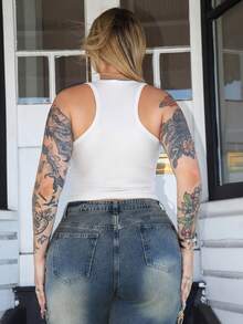 Arliah 女士吊带背心和吊带衫 印花修身背心 圣诞节、节日、派对、庆典 - 彩色 - 查看 2