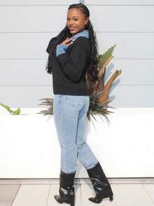 Steph T Women's Elegant Turtleneck Casual Long Sleeve Knit Sweater - Black - View 5