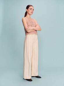 lacRébo Dusty Pink Cropped Camisole With V-Neckline, Front Buttons, And Delicate Lace DetailingSpring Summer - Pink - View 7