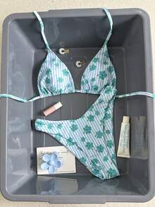 Swim Mod Bộ bikini hai mảnh in họa tiết nhiệt đới dành cho nữ, trang phục nghỉ dưỡng thường ngày. - Nhiều màu - Xem 2