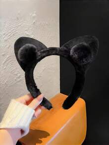 Soft Fluffy Headband With Dog Ears - Cute Spotted Pattern For Skincare, Sleep, Party & Cosplay, Funny Hair Accessory - Multicolor - View 12