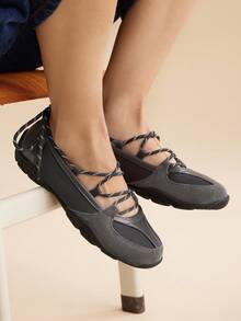 CUCCOO EASI Giày thể thao buộc dây thường ngày dành cho nữ, đa năng để mang hàng ngày - Xám - Xem 1