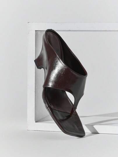 SHUZIA Women's Minimalist Fashionable Slip-On Stiletto Heel Thong Sandals