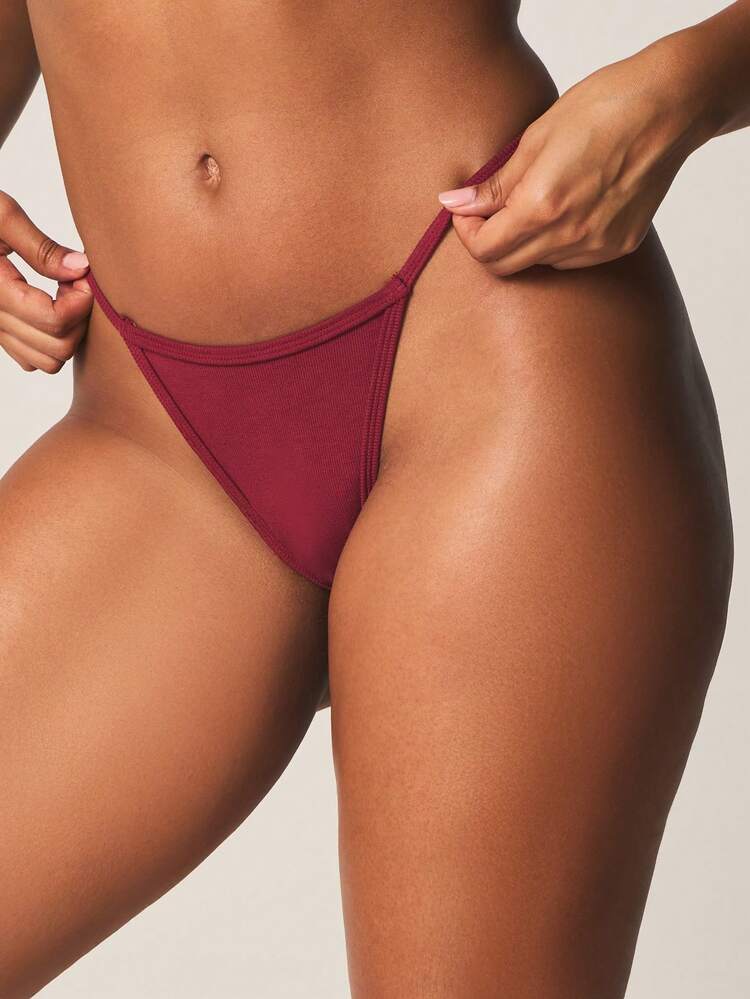 MISSGUIDED Calcinha tipo tanga básica com costelas, conforto diário, lingerie essencial para uso diário