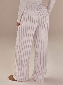 Athîral 女士条纹宽松休闲直筒裤，日常百搭 - 彩色 - 查看 1