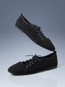 CUCCOO GRLICON 女士系带平底鞋 - 黑色 - 查看 3