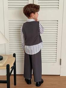 DAZY Toddler Boys' Minimalist Daily Wear Gentleman Suit - Dark Grey - View 8