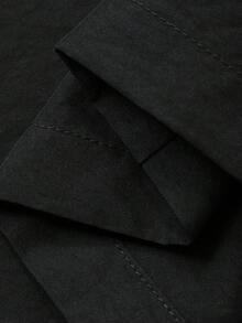 DAZY 少女简约宽松口袋连体裤，夏季 - 黑色 - 查看 8