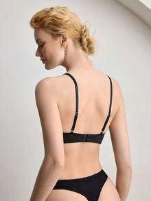 Ocili 闪亮蕾丝泳装内衣舒适女士丁字裤 - 黑色 - 查看 3