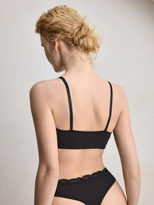 Ocili Shiny Swimwear Lace Lingerie Comfortable Women Thong - Black - View 3