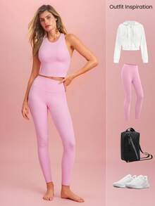 GLOWMODE Intertwine Tank Top Bra Low Impact Yoga Daily - Pink - View 6