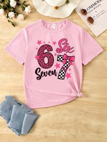 SHEIN Áo thun ngắn màu hồng cơ bản, thoải mái, năng động, cá tính, thích hợp cho các bạn gái tuổi teen, phù hợp cho mùa xuân, hè và thu. Sản phẩm mang phong cách thường ngày sáng tạo, cá tính, tươi mới và thanh lịch. - Hồng - Xem 4