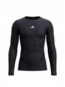 Adidas Techfit Men's Long Sleeve Shirt Black - Black - View 1