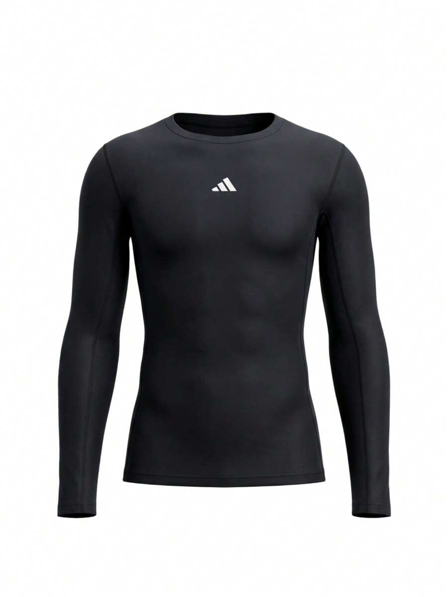 Adidas Techfit Men's Long Sleeve Shirt Black - Black - View 1