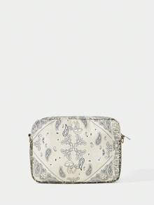 SHECARRY Women's Contrast Color Patchwork Paisley Print Shoulder Bag - Multicolor - View 4