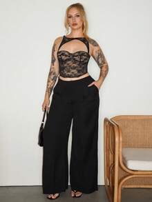 Arliah Music Festival Holiday Black Removable Corset Top, Concert Outfits - Black - View 6