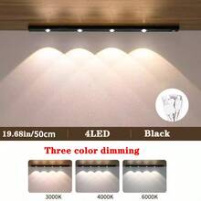 Modern LED Motion Sensor Strip Light, Wireless Rechargeable Magnetic Light Bar For Shoe Cabinets, Display Cases, Wardrobes, Smart Cabinets - Hill Effect, No Wiring Required, Easy Installation, USB-Powered, Plastic Material, Moire Pattern, Lacquered Finish, Button Control, Adjustable Brightness, LED Lights For Home Decor, Smart Lighting, Minimalist Decor, Sleek Design, Highquality Lights, Home Decorators - Black - View 18