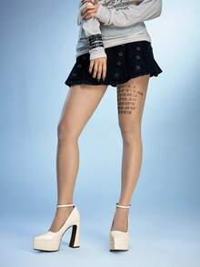 Sugerpunk Women's Sexy Thick Heel 12cm High Heels PU Material Summer Daily Wear Versatile Fashion Pointed Beige Thick Sole Waterproof Table High Heels Valentine's Day - Off-white - View 3