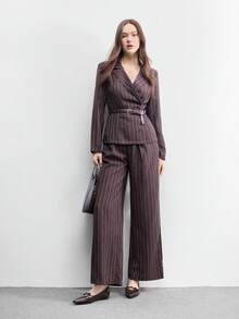 CUCCOO BIZCHIC Giày nữ, giày da bóng màu nâu mũi nhọn với khóa đính đá và họa tiết khoét rỗng, giày lười thanh lịch đa năng phù hợp cho đi làm và mang hàng ngày. - màu nâu - Xem 3