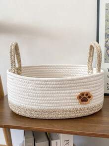 1个手工编织宠物玩具、零食、配件、脏衣服收纳袋，适合收纳家居桌面杂物和化妆品。 - 彩色 - 查看 6