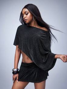 Y2Kool BiGraphic Wine Red Hollow Out Knit Cover Up, Versatile Top For Women Fall Winter Tops Knit Tops Off Shoulder Top Off Shoulder Tops Batwing Top Off Shoulder Mesh Poncho Top Off Shoulder Shirts Casual Women Fall Clothes Concert Outfits For Women Sexy Outfit Women Fall Clothes Women Fall Clothes Graphic Tops - Silver - View 5