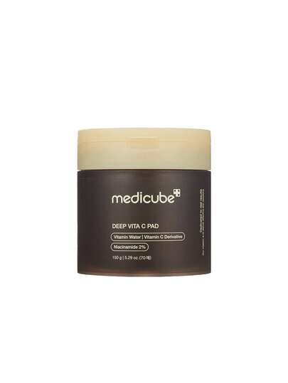  Medicube - DEEP VITA C PAD (150g/70pcs) - Facial Pads With Vitamin C, Sea Buckthorn, And Niacinamide To Brighten, Even Out Skin Tone, And Visibly Reduce Dark Spots. Contains 70 Pads Per Jar